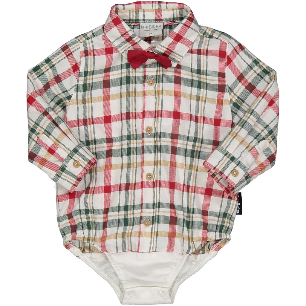 Camicia body flanella scozzese neonato BIRBA