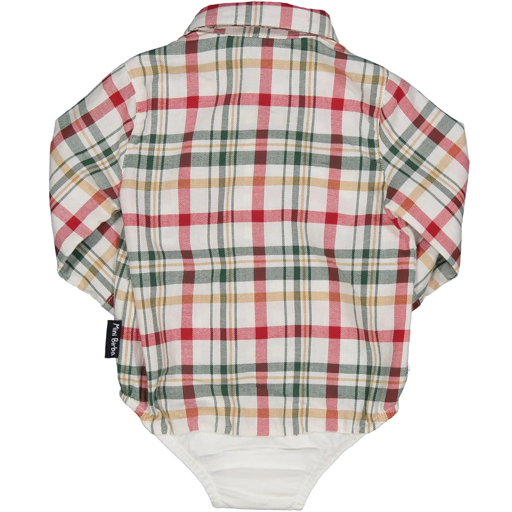 Camicia body flanella scozzese neonato BIRBA