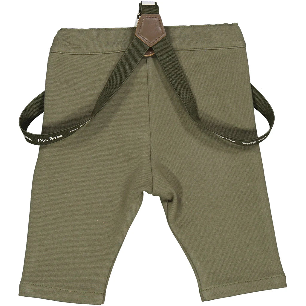 Pantalone tessuto lavorato con bretelle neonato BIRBA