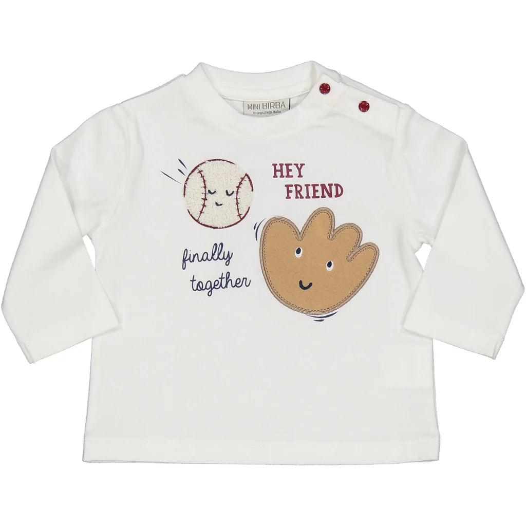 T-shirt pallina e guantone baseball neonato BIRBA