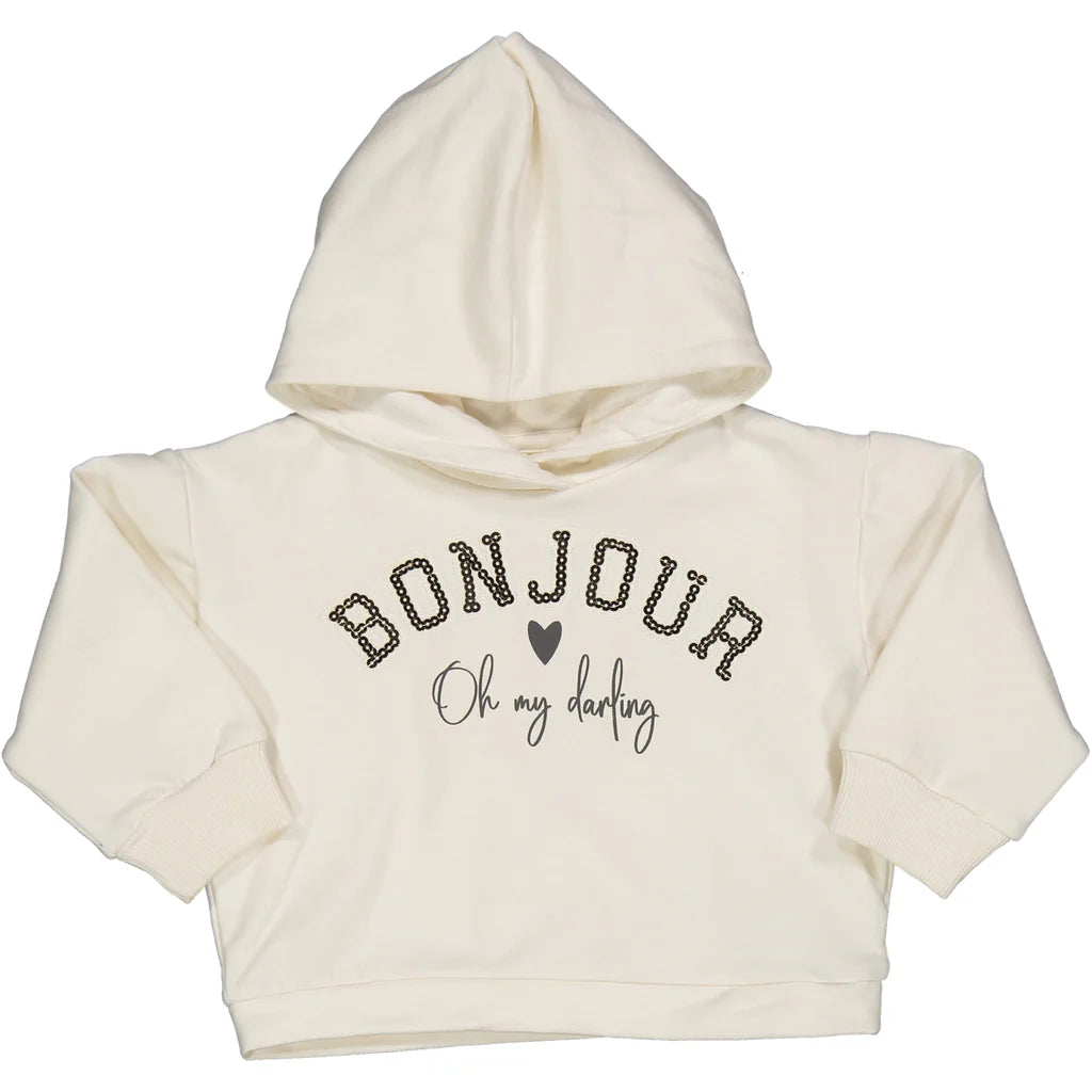 Hoodie crop con scritta paillettes bimba BIRBA