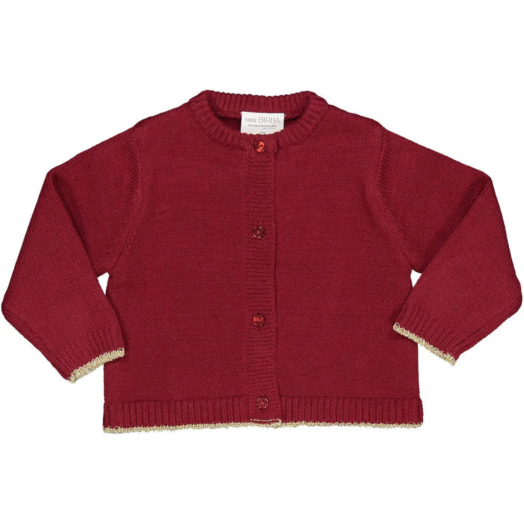 Cardigan tricot con bordi lurex neonata BIRBA