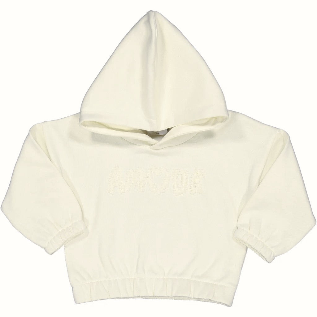 Felpa con scritta tono su tono in voile bimba BIRBA